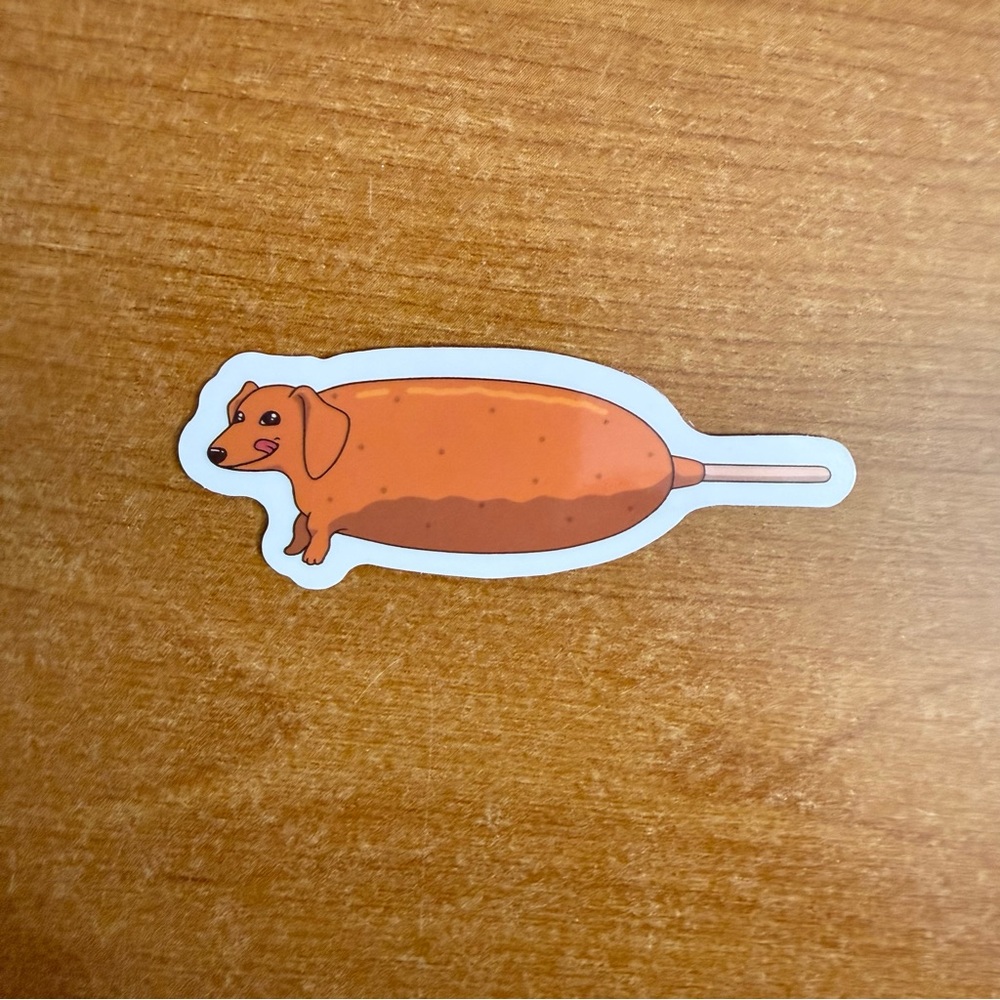 Cute Dachshund Corn‎ Dog Sticker